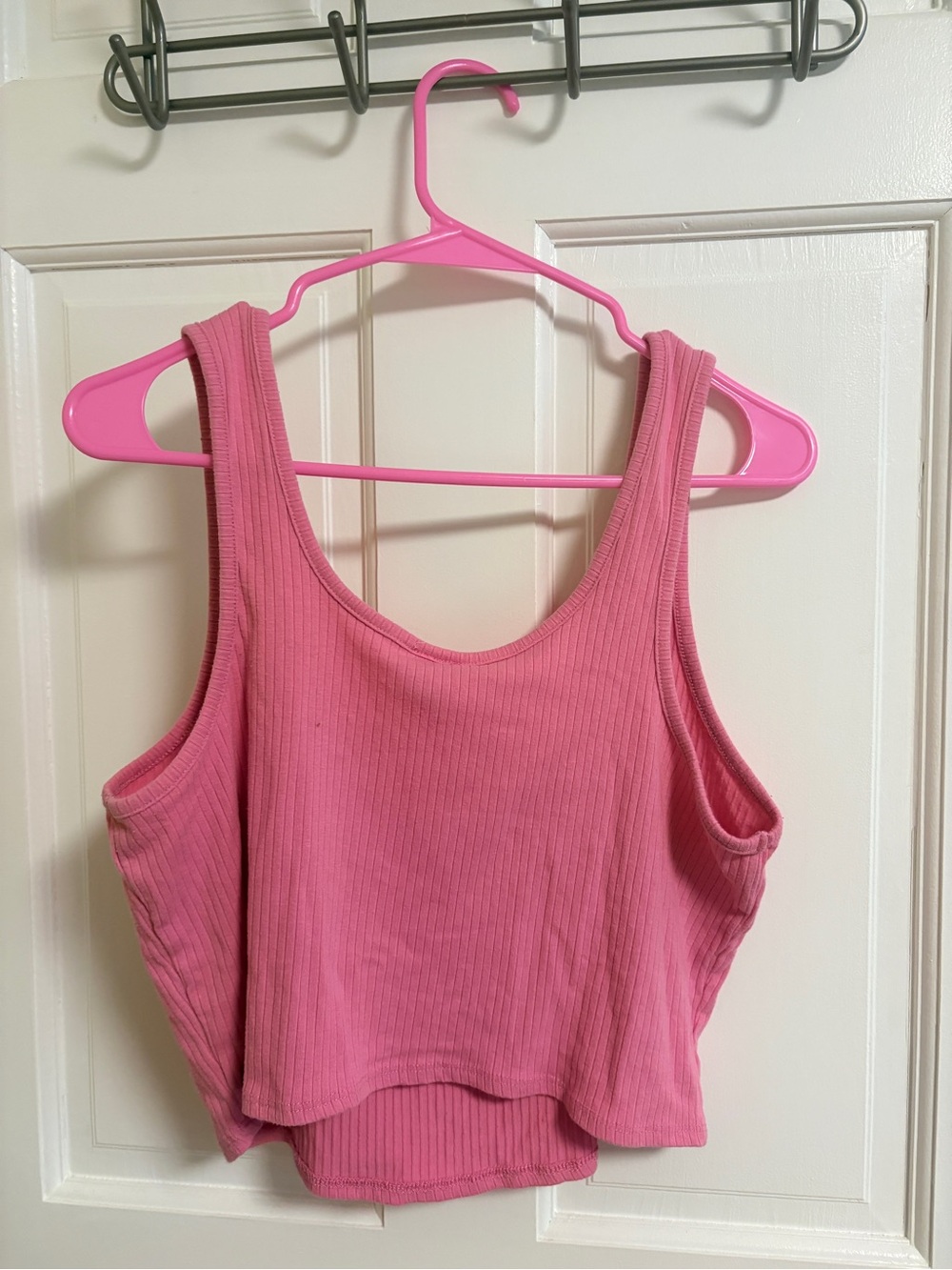 Full Tilt Pink Ribbed Cropped Tank - Picture 2 of 2